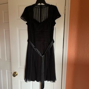 JS Collections black mesh ribbed midi dress